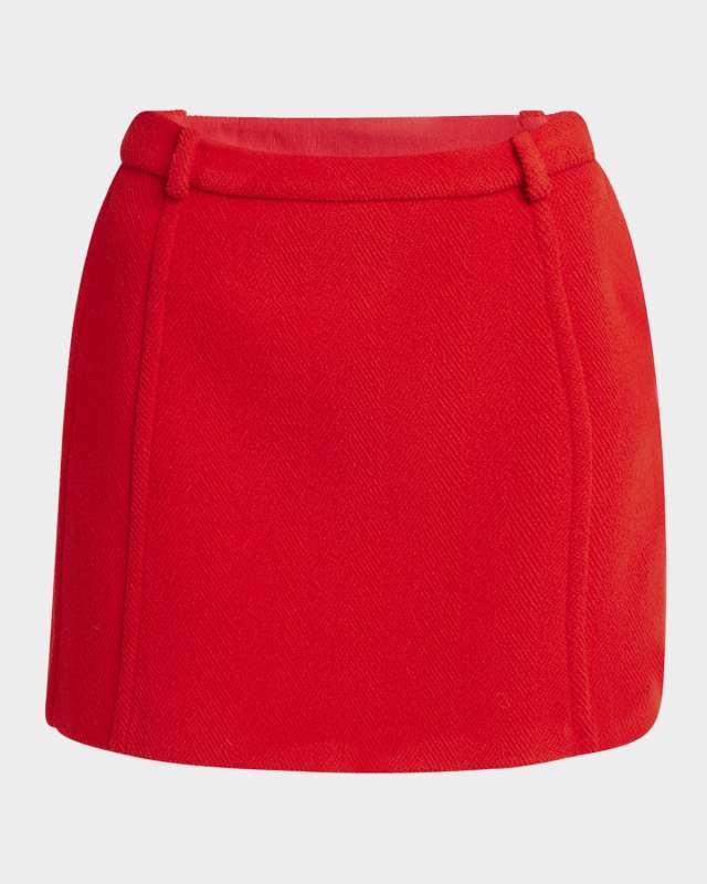 Herringbone Tailored Mini Skirt